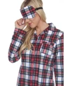 White Mark 3-piece Cozy Pajama Set In Red/white Plaid