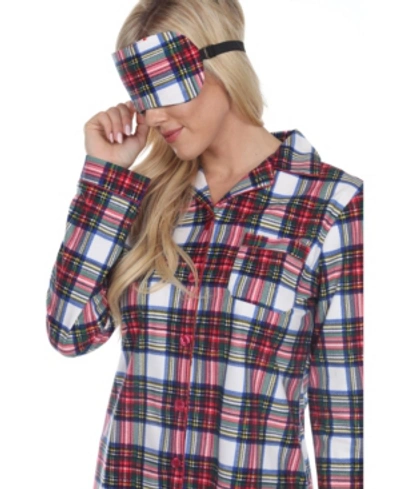 White Mark 3-piece Cozy Pajama Set In Red,white Plaid