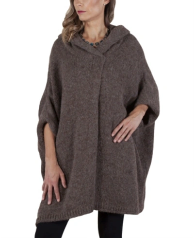 Simply Natural Alpaca Carissa Poncho In Brown