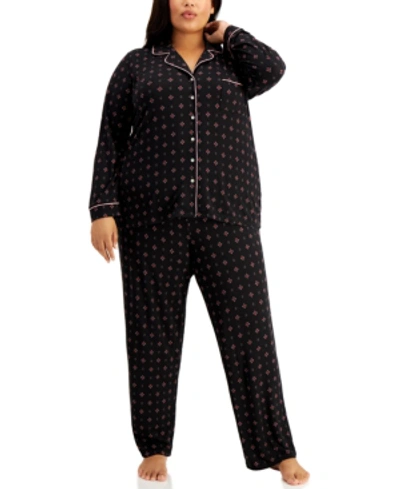 Alfani Plus Size Ultra-soft Pajama Set, Created For Macy's In Holiday Geo