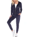 White Mark 2 Piece Velour Tracksuit Set In Navy