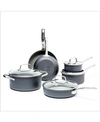 Greenpan Chatham 10-pc. Ceramic Non-stick Cookware Set In Grey