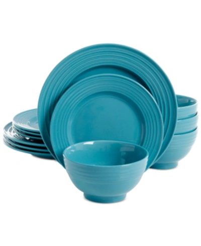 Gibson Plaza Cafe 12-pc. Dinnerware Set, Service For 4 In Turquoise