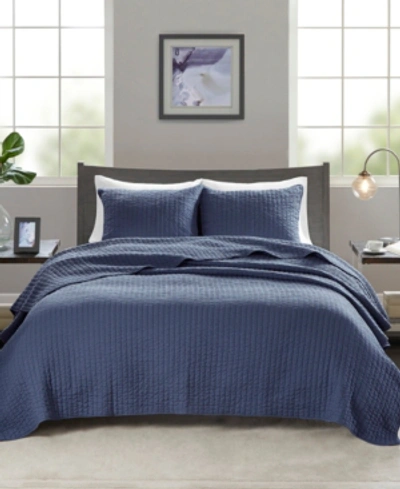Madison Park Keaton Quilted 3-pc. Quilt Set, Full/queen In Navy