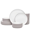 Noritake Colortex Stone 12-piece Dinnerware Set, Service For 4 In Taupe