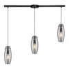 Elk Lighting Menlow Park 3-light Linear Pendant In Oiled Bronze In Bronze