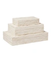 GLOBAL VIEWS CHISELED BONE STORAGE BOX MEDIUM