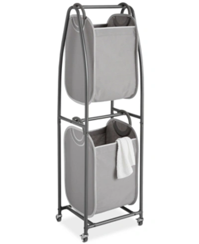 Neatfreak 2-tier Rolling Vertical Laundry Sorter With Hamper Totes & Everfresh Odor Control In Gray