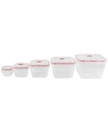 HOME BASICS HDS TRADING LOCKING SQUARE PLASTIC FOOD STORAGE CONTAINERS WITH VENTILATED SNAP-ON LIDS - 10 PIECE