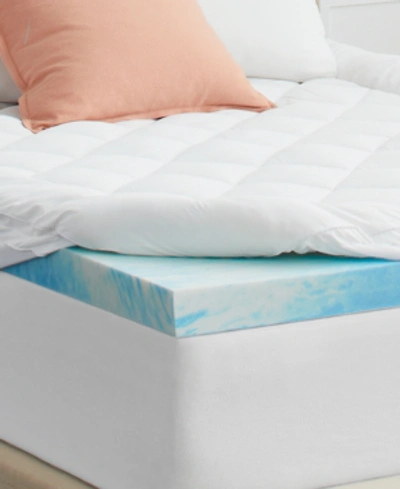 Sealy 4" Chill Gel + Comfort Mattress Topper With Pillowtop Cover, Full In Blue