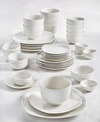 Tabletops Unlimited Inspiration By Denmark Soft Square 42 Pc. Dinnerware Set, Service For 6 In White