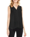 Vince Camuto Plus Size V-neck Sleeveless Blouse In Rich Black
