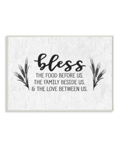 Stupell Industries Home Decor Collection Bless The Food And Family With Wheat Subtle Birch Typography Wall Plaque Art 1 In Multi