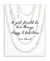 STUPELL INDUSTRIES CLASSY AND FABULOUS FASHION QUOTE WITH PEARLS WALL PLAQUE ART, 10" L X 15" H