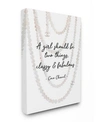 Stupell Industries Classy And Fabulous Fashion Quote With Pearls Canvas Wall Art, 16" L X 20" H In Multi