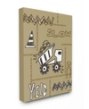 STUPELL INDUSTRIES THE KIDS ROOM BY STUPELL SLOW YIELD TAN DUMP TRUCK CONSTRUCTION ZONE CANVAS WALL ART, 16" L X 20" H