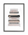 STUPELL INDUSTRIES NEUTRAL GRAY AND ROSE GOLD-TONE FASHION BOOKSTACK FRAMED TEXTURIZED ART, 16" L X 20" H
