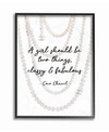 Stupell Industries Classy And Fabulous Fashion Quote With Pearls Framed Texturized Art, 16" L X 20" H In Multi