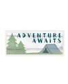 STUPELL INDUSTRIES THE KIDS ROOM BY STUPELL ADVENTURE AWAITS CAMPING SCENE WITH TREES PLANKED LOOK SIGN WALL PLAQUE ART
