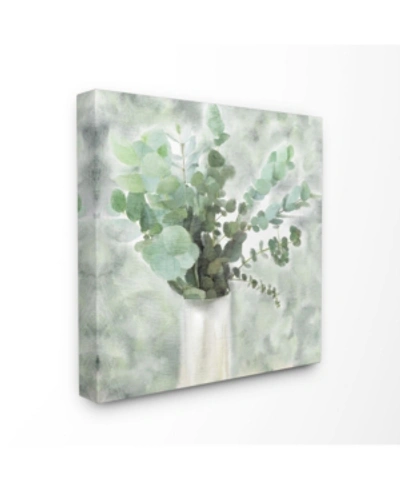 Stupell Industries Sage Green Painterly Eucalyptus In White Vase Canvas Wall Art, 17" L X 17" H In Multi