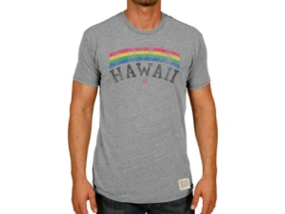 Retro Brand Hawaii Warriors Men's Vintage Rainbow Tri-blend T-shirt In Gray