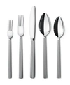 Georg Jensen Five-piece Pyramid Stainless Steel Flatware In Steel