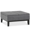 Simpli Home Poway Ottoman In Dark Grey