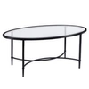 Southern Enterprises Carabella Metal And Glass Oval Cocktail Table In Black