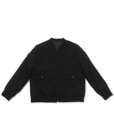 Alfani Men's Textured Bomber, Created For Macy's In Deep Black