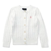 Polo Ralph Lauren Kids' Mini-cable Cotton Cardigan In White