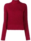 LIU •JO GLITTER-EFFECT ROLL NECK JUMPER