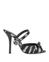 DOLCE & GABBANA DOLCE & GABBANA WOMAN SANDALS BLACK SIZE 6.5 TEXTILE FIBERS, SOFT LEATHER,11948240GG 5