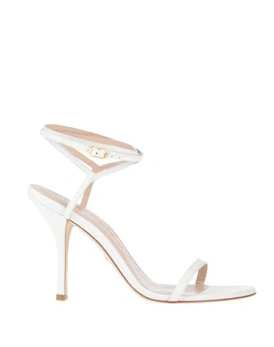 Stuart Weitzman Merinda Leather Sandals In White