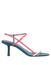 The Row Bare Tri-colour Leather Sandals In Red