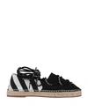 Off-white Canvas Espadrilles In Black