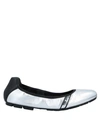 HOGAN HOGAN WOMAN BALLET FLATS SILVER SIZE 6 SOFT LEATHER, RUBBER,11955328ET 13