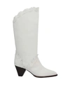 Isabel Marant Leesta Low Heels Ankle Boots In White Suede In White