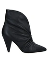 Isabel Marant Lasteen Ruched Leather Ankle Boots In Black