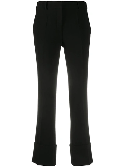 Alberto Biani Cropped Tailored Trousers In Black