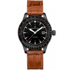 Hamilton Men's Swiss Automatic Khaki Aviation Converter Brown Leather Strap Watch 42mm In Black