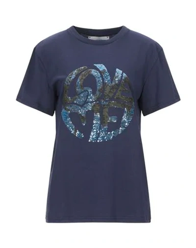 ALBERTA FERRETTI ALBERTA FERRETTI WOMAN T-SHIRT MIDNIGHT BLUE SIZE XS ORGANIC COTTON,12504052HT 5