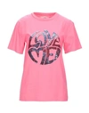 Alberta Ferretti Sequined Love Me T-shirt In Pink