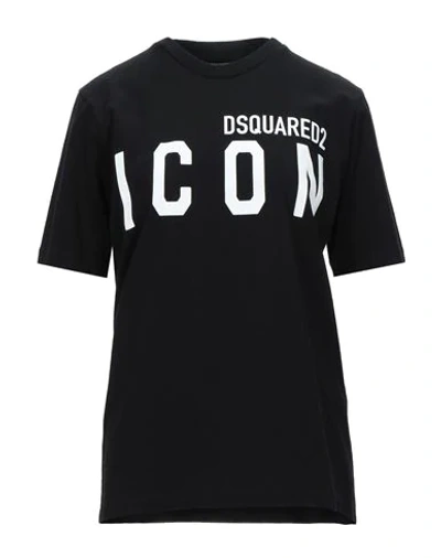 Dsquared2 Woman T-shirt Black Size L Cotton