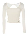 PATRIZIA PEPE PATRIZIA PEPE WOMAN SWEATER IVORY SIZE 3 COTTON, VISCOSE,14089788TA 3