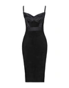 ELISABETTA FRANCHI ELISABETTA FRANCHI WOMAN MIDI DRESS BLACK SIZE 6 VIRGIN WOOL, VISCOSE, POLYAMIDE, ACETATE, ELASTANE,15069926DK 5