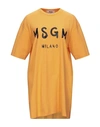 Msgm Short Dress In Orange