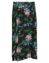 Kenzo Botanical-print Wrap Skirt In Black
