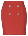 BALMAIN BALMAIN WOMAN MINI SKIRT BRICK RED SIZE 8 VISCOSE, WOOL,35452167ED 6