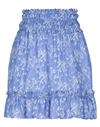 Kenzo Ruffled Printed Twill Mini Skirt In Purple