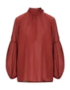 Erika Cavallini Brown Cotton Voile Blouse In Brown